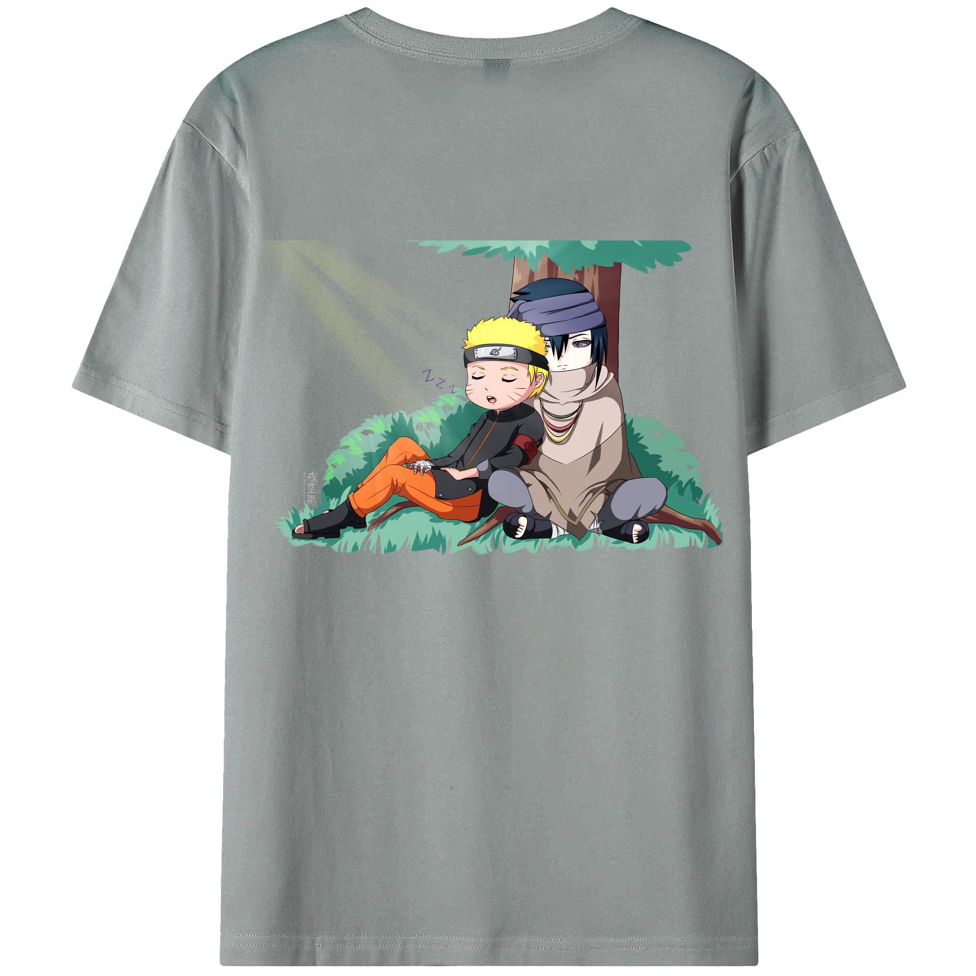 （画像用） NARUTO -ナルト- うずまき ナルト Uzumaki Naruto 綿100％ メンズ半袖Tシャツ（バックプリント） 通気性